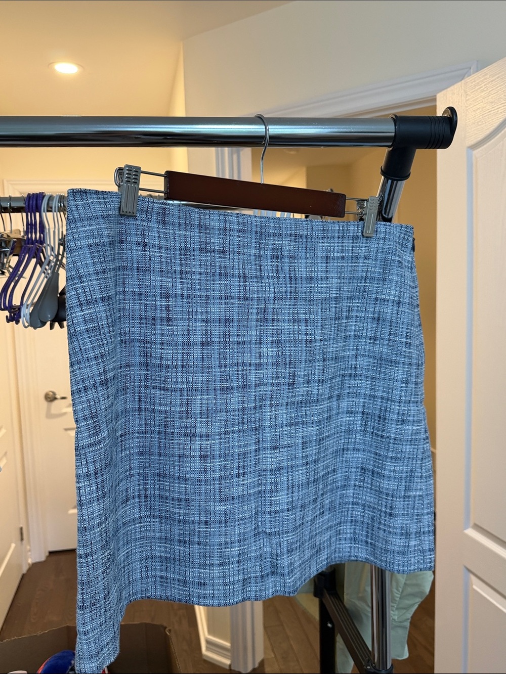 Club Monaco Blue Tweed Mini Skirt